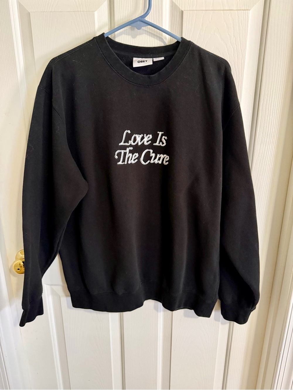 Obey 'Love Is The Cure' Black Crewneck Sweatshirt